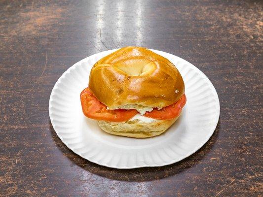 Cream Cheese and Tomato Bagel