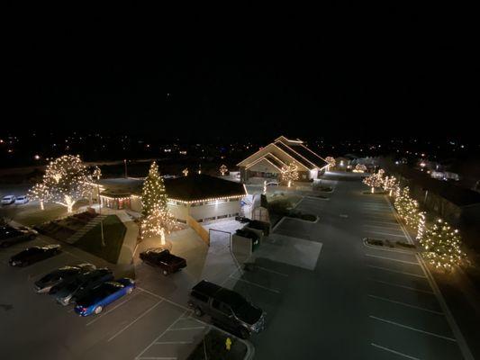 Holiday lighting for Grace Church in Arvada