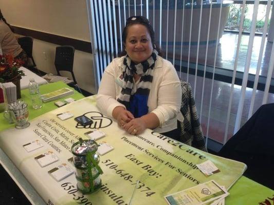 Our business owner Racheal O'Connor at a senior living marketing fair.