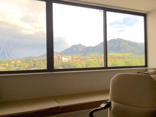 Horizon West -- southwest view overlooking CU's Folsom Field and the Flatirons -- central Boulder.