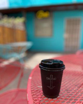 Iced oat milk latte with sweetened condensed milk