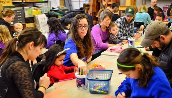 Families love the Pendleton Center for the Arts. Our FREE drop in classes provide a great opportunity to play and learn.