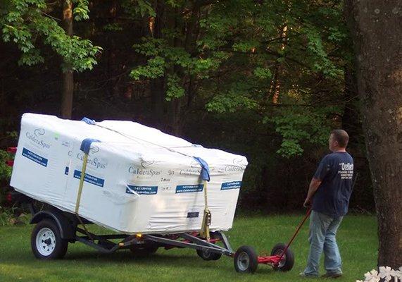 We move Hot Tubs anywhere.