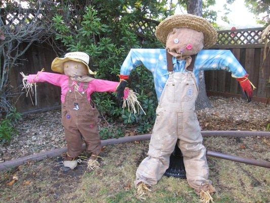 Fall is a fun time to harvest and make scarecrows!