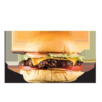 Truckburger Single: Smashed patty, American cheese, tomato, lettuce, and tangy mayonnaise.