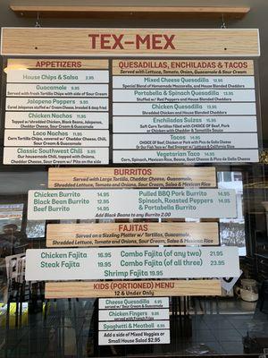 Tex-Max menu