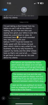 This is the owners response to me saying please fix them or issue us a refund.