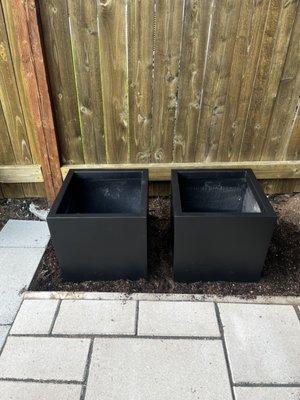 The two planters we bought, for $80 each.