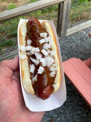 Chili Dog w/onions