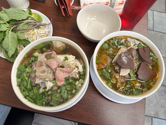 Combo pho and Bun Bo Hue