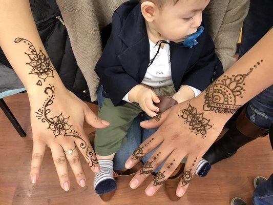 Look it little gentleman with this henna tattoos