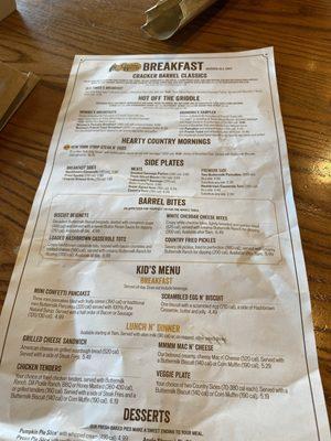 Breakfast Menu