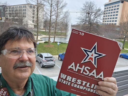 Hosting the 2024 AHSAA State Wrestling Championship at the Huntsville Civic Center. Hsvevening.org George Kostakis, Optomist Civic President