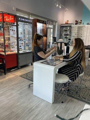 Helpful and knowledgable staff to assist with your eyewear styling needs and desires!