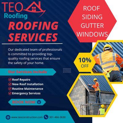 Fall Special Offer by TEO Construction: Enjoy a 10% Discount on Roof Replacement!