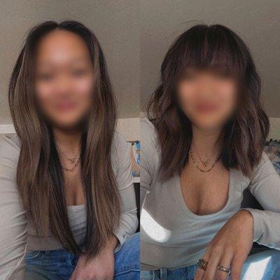 Bangs + chop transformation!