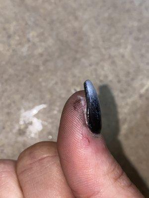 Nail with unfinished edges