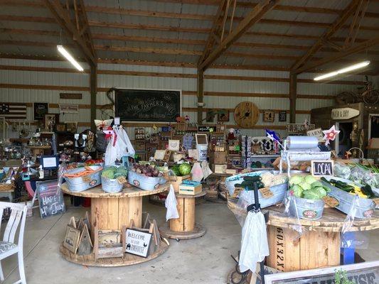 Interior view of the array of products. Fresh local produce and many other fun local products.