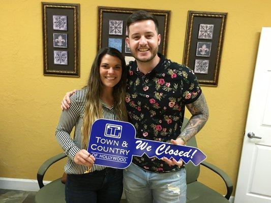 Congratulations to Denis Giglioli & Kelsey Holloman on the purchase of their new home!! All of us here at Town & Country Title wish you both