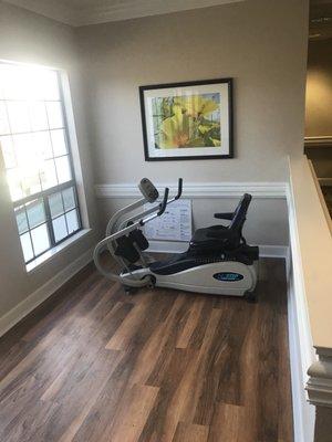 Exercise equipment throughout the facility.