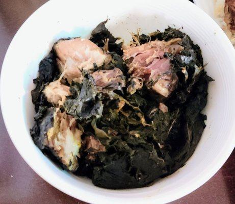 Lau Lau (unwrapped). Warning: smells worse than it tastes. The pork was delicious.