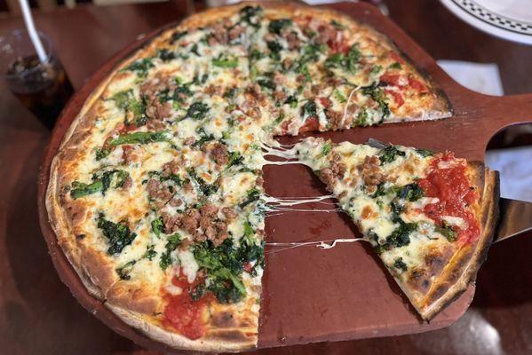 Broccoli Rabe & Sausage 16" Even better in person!