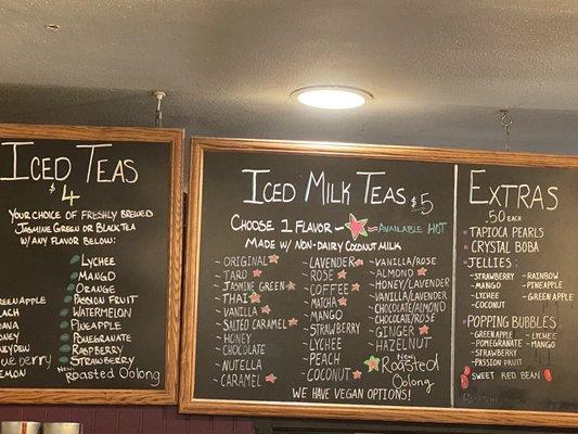 Iced tea menu