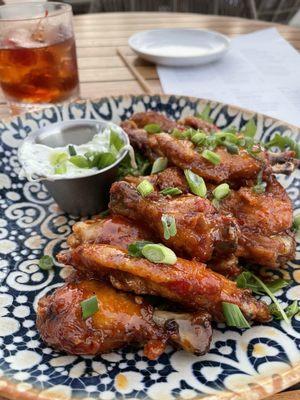 So ginger chicken wings with tzatziki sauce