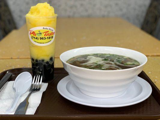 P11. Pho Grilled Pork Mango Slushie with Boba