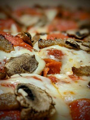 Sicilian style meatball, mushroom and pepperoni