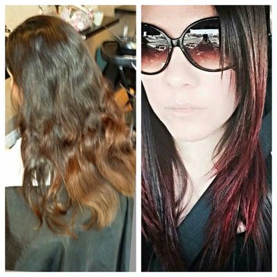 Beautiful red ombre done by Shannon Levy