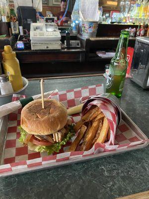 Burger and fries