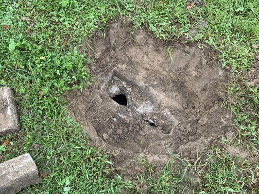 Uncovered Septic Tank