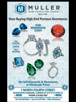 Gemstones, diamonds, jewelry, we buy it all. Highest prices paid.