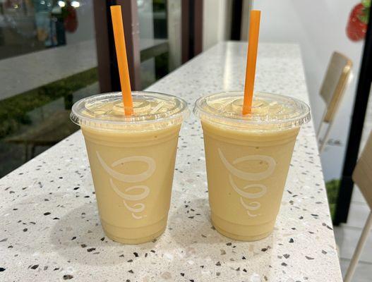 2 small orange dream machine smoothies