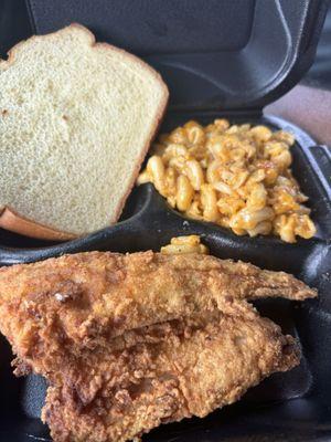 Fried Whiting with Mac n Cheese