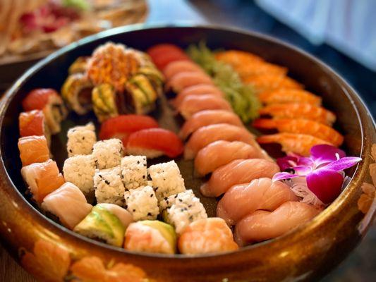 Family Style sushi platers  For your next special event. We have catering service available.