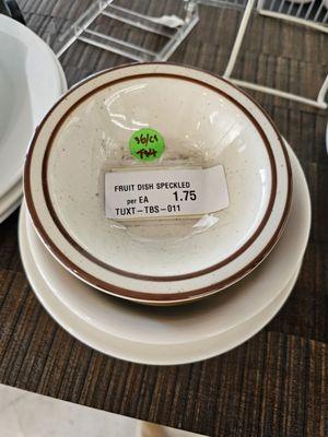 They carry the brown speckle Tuxton dish ware! 6/15/2024