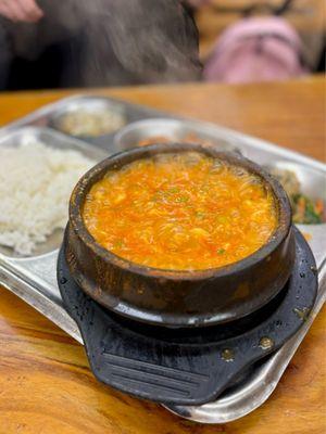 4. Soon Tofu ($13) - spicy tofu soup served with rice and banchan