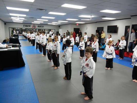 Lined up for testing and ready to earn a new belt!