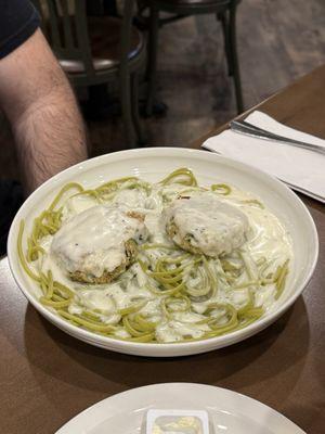 Crab cake pasta