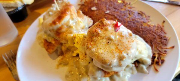 Chicken biscuits & hashbrowns