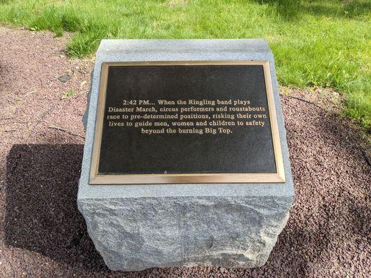 Chronology of the distaster, Hartford Circus Fire Memorial, Hartford CT