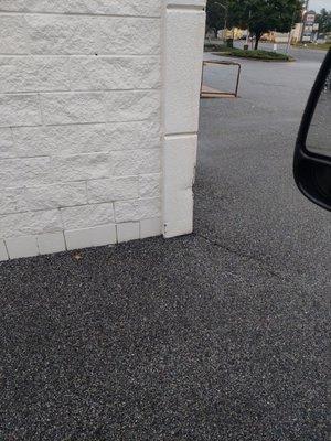 Damaged wall at AAA repair