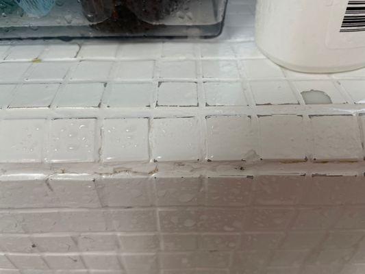 Spray painted tile chipping off