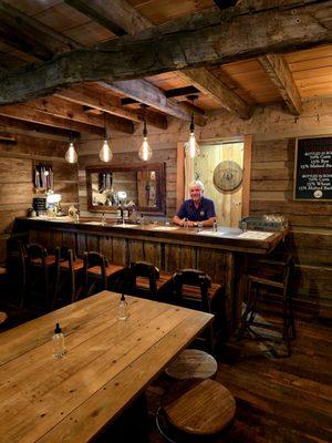 Tasting room - our guide, Christian