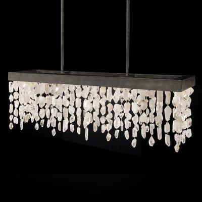 The newest addition to our line, the 10224 LED chandelier with organic rock quartz crystal. Available in custom sizes and configurations.