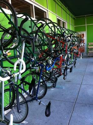 Bike parking abounds at our co-op!