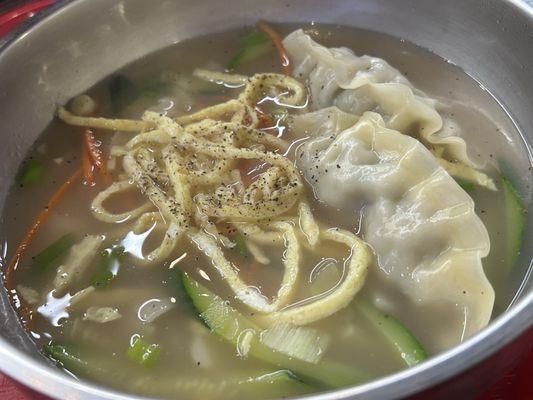 Dumplings and noodles.