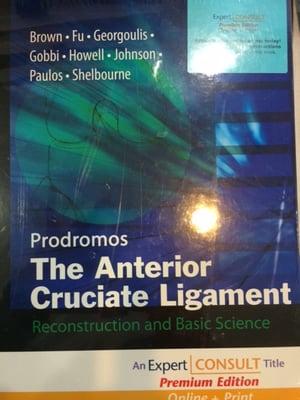 Prodromos- The Anterior Cruciate Ligament. The 2nd edition will be out early 2017